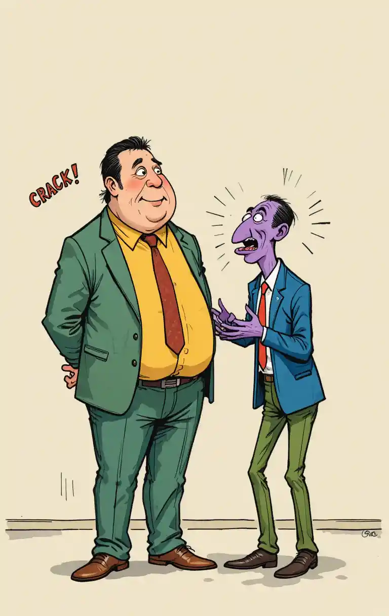 Cartoon men in a funny tense conversation scene