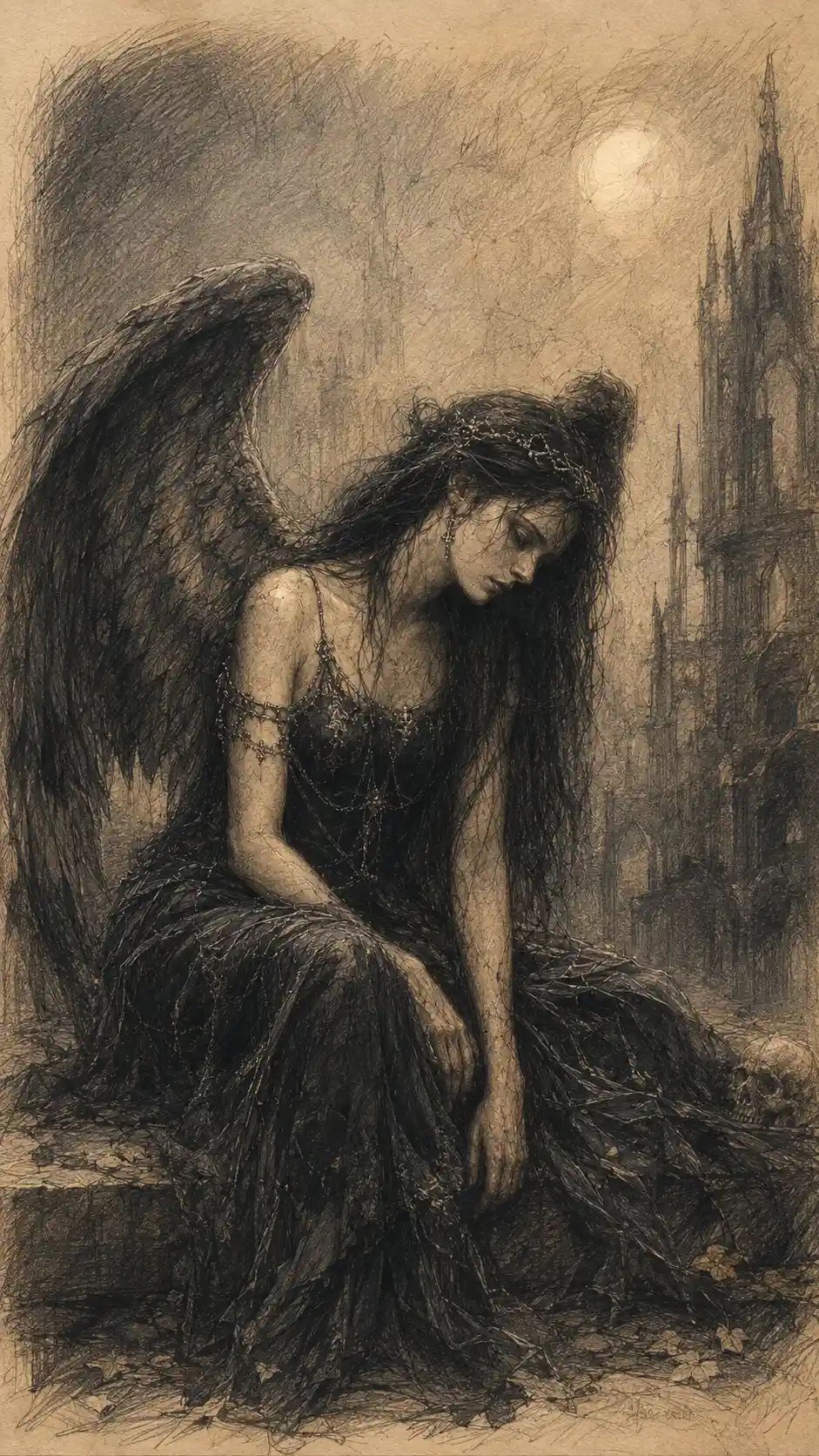 Graphite book illustration with soft tonal depth and warmth