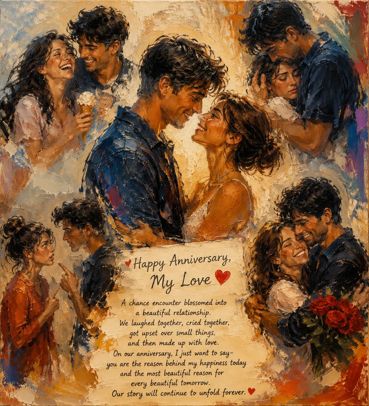 Romantic anniversary love letter with heartfelt words