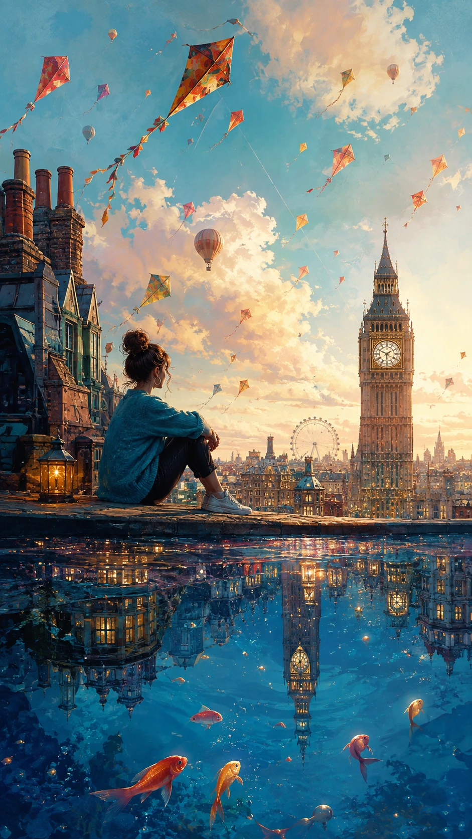 Poetische digitale Stadtansicht inspiriert von London