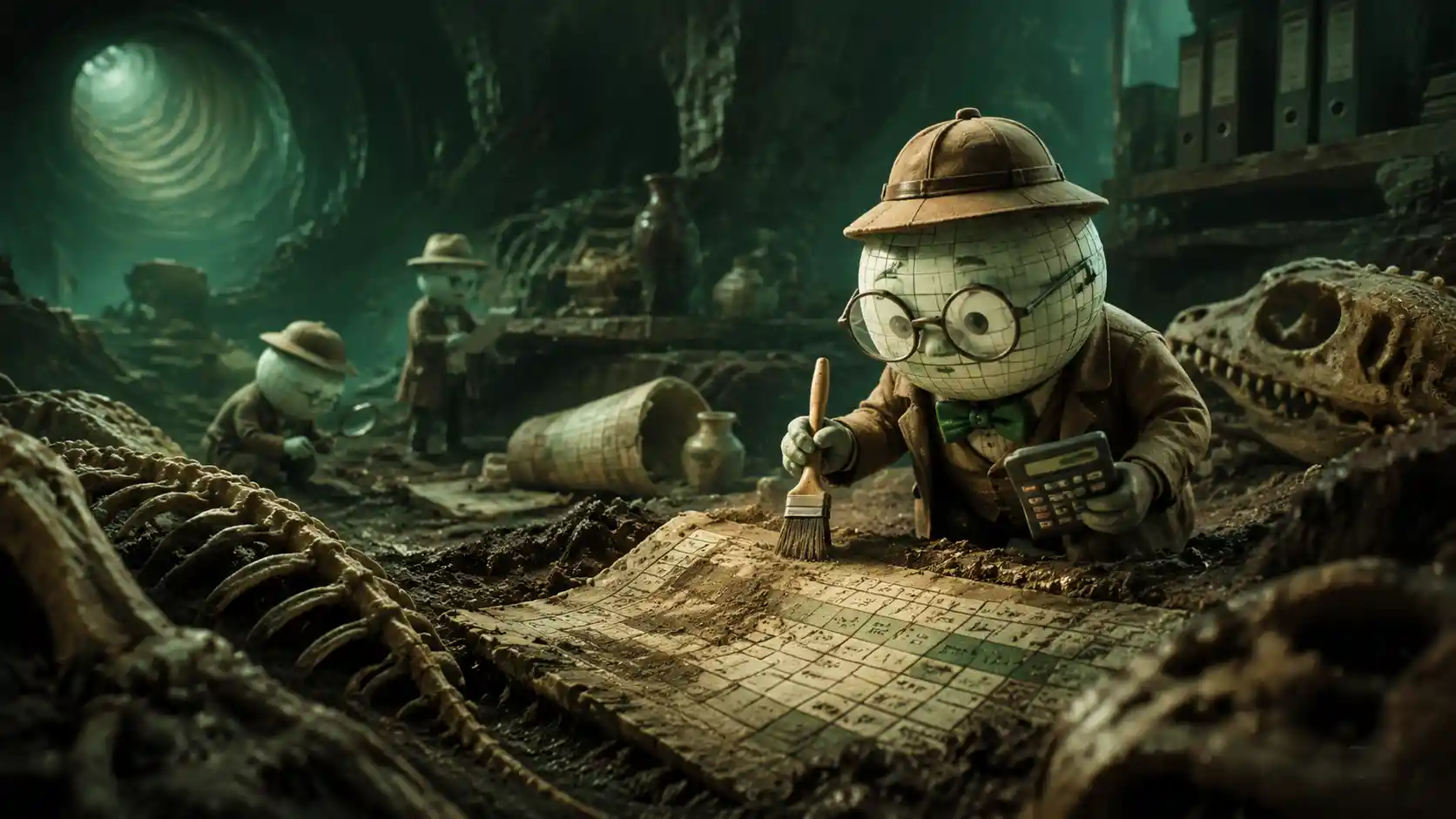Tiny spreadsheet archaeologist unearthing ancient corporate relics