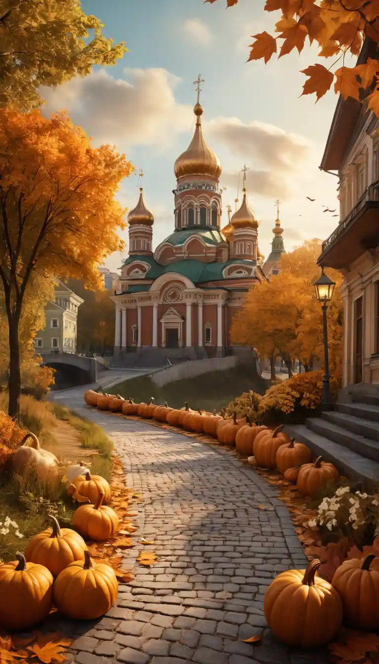 Surreal zipper revealing an autumn riverside cityscape