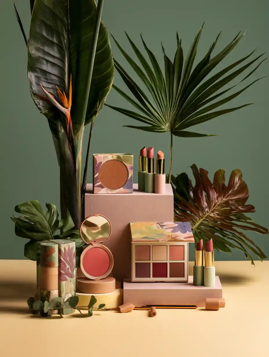 Luxuriöse Make-up-Kollektion in warmen Tönen mit ausgefallenem Packaging