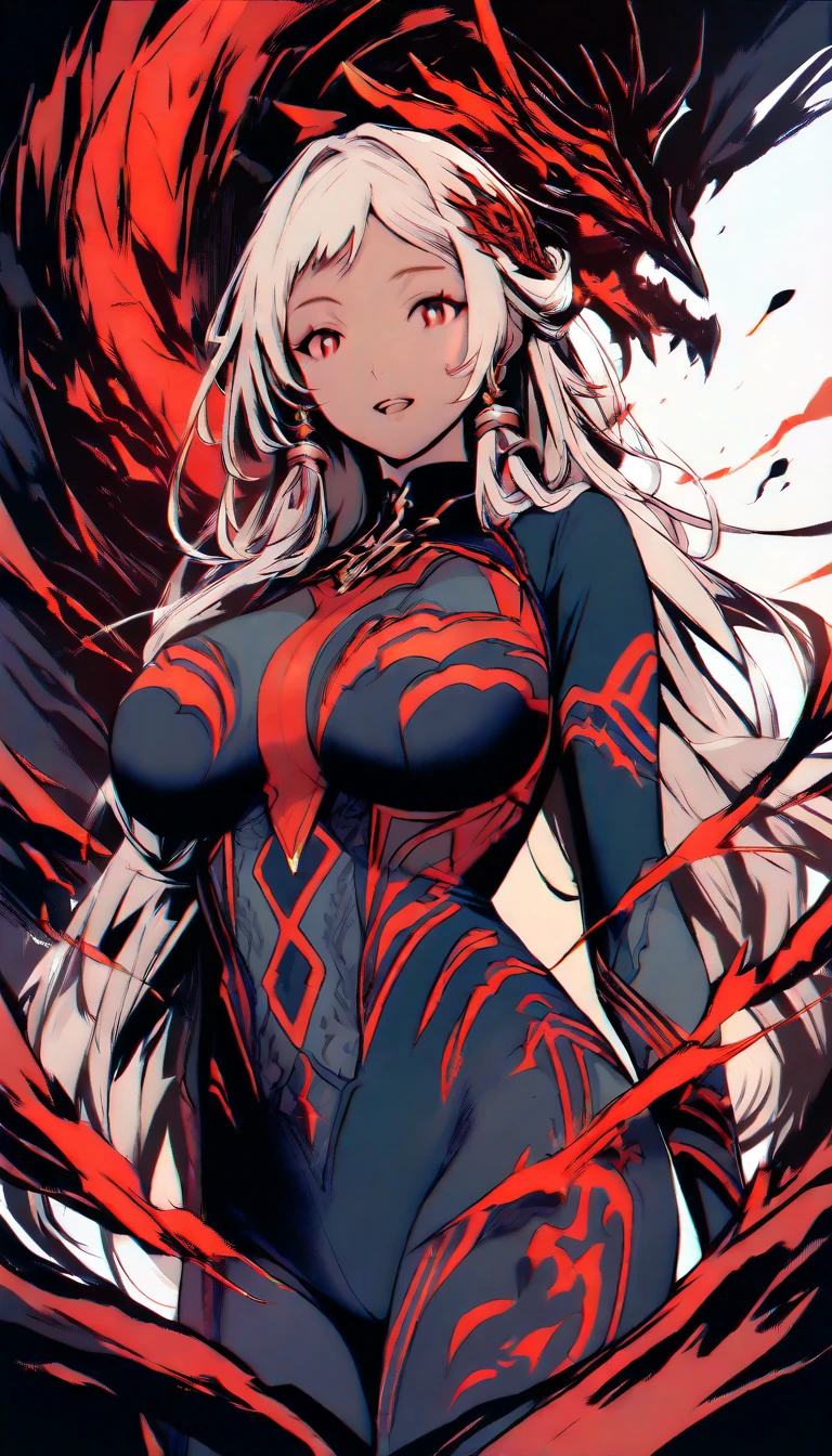 Glamorous woman with long blonde hair and dragon body paint