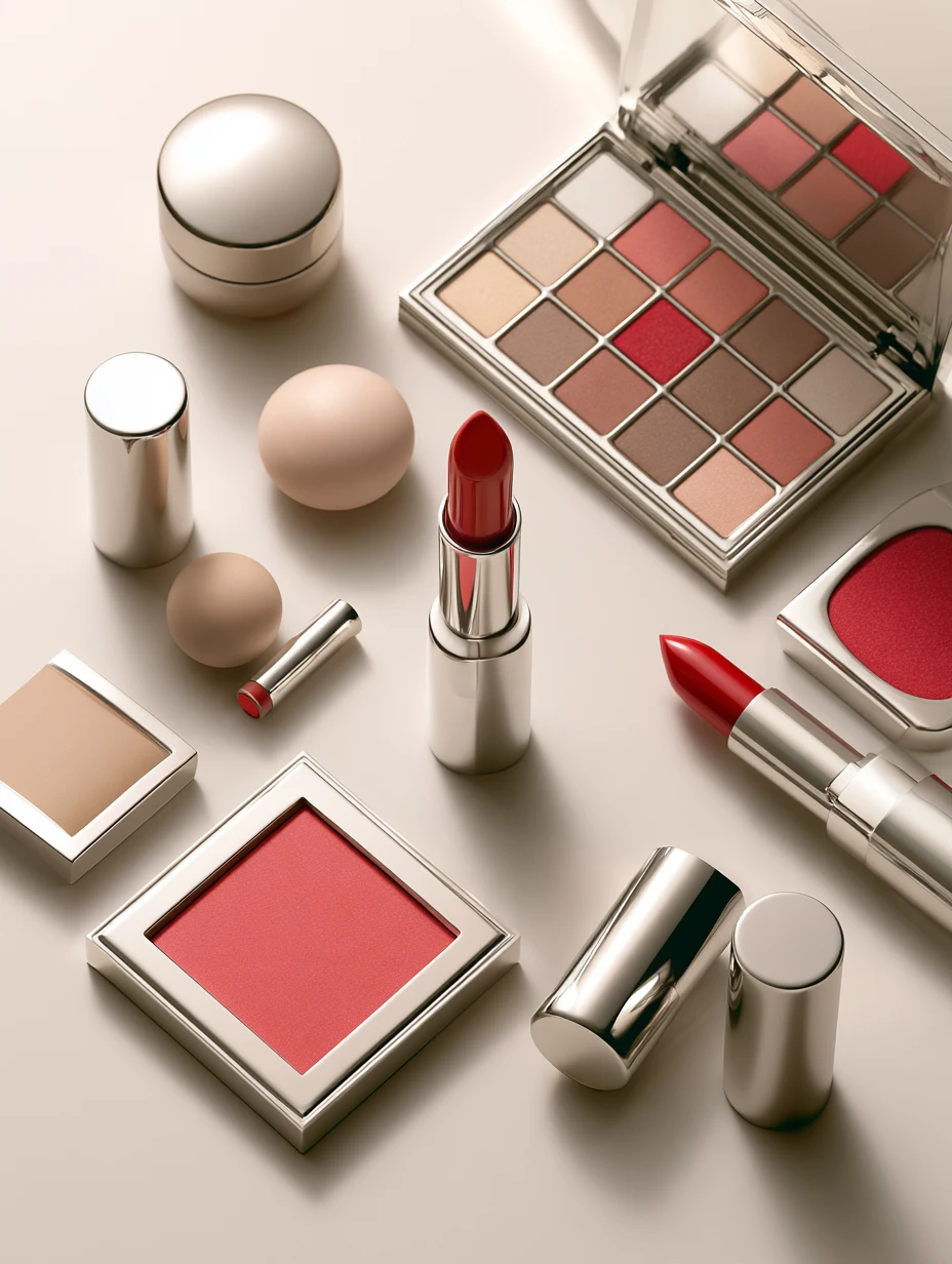 Elegant makeup guidance layout for warm fair skin tones
