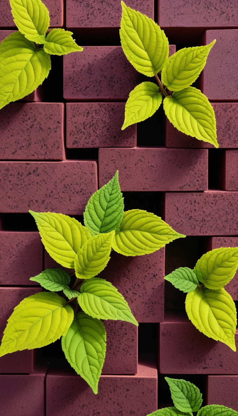 Makro-Aufnahme einer Coleus-Pflanze komplett aus Plastiksteinen gebaut