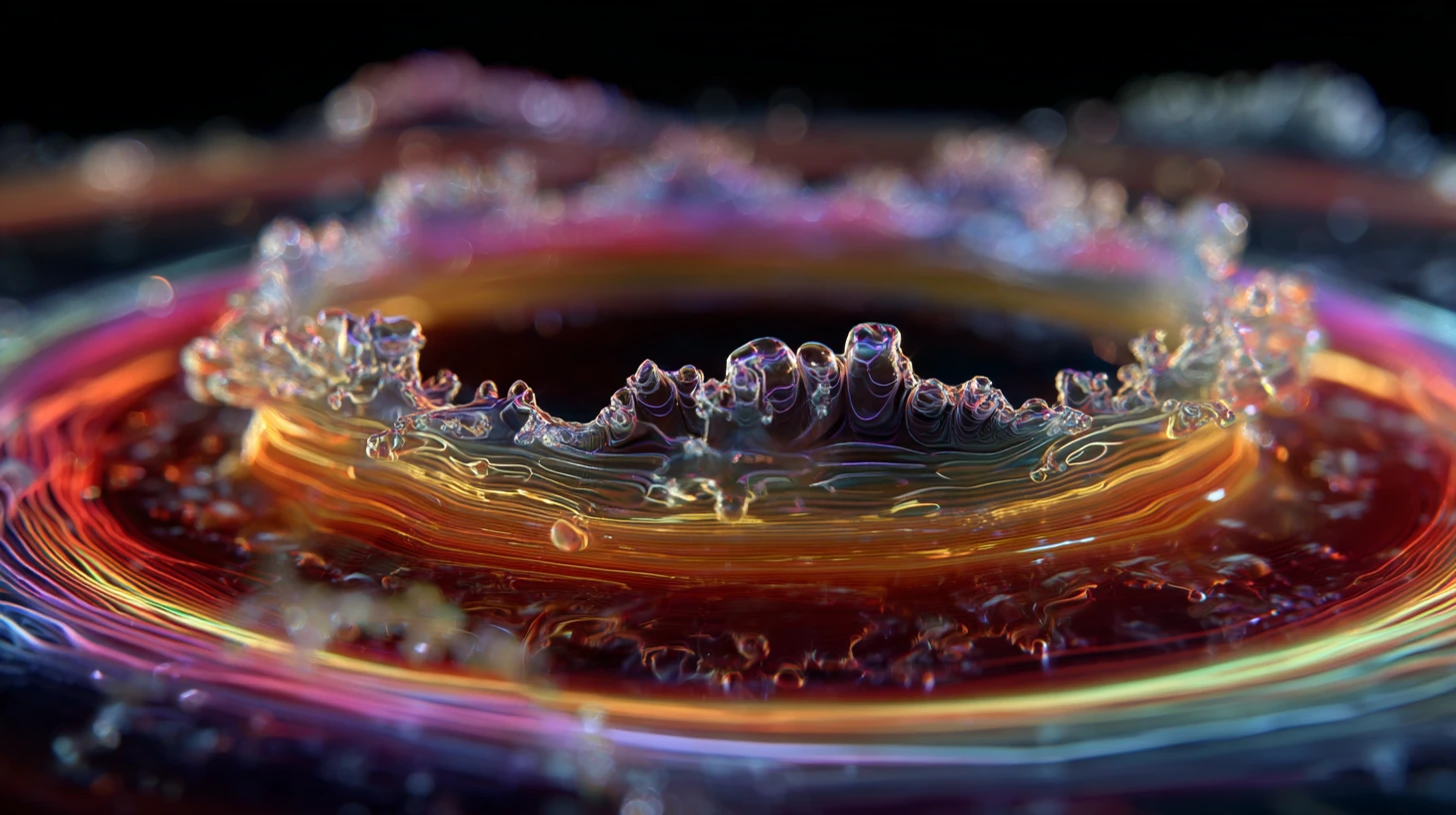 Créature Alien Bioluminescente en Ferrofluide dans l’Obscurité