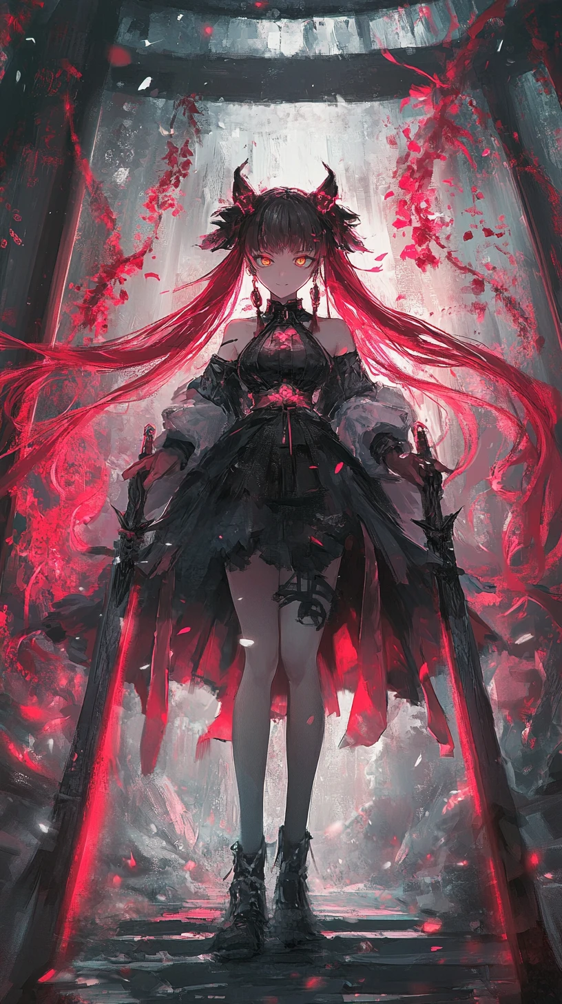 暗い世界でルーンソードを振るうアニメ少女