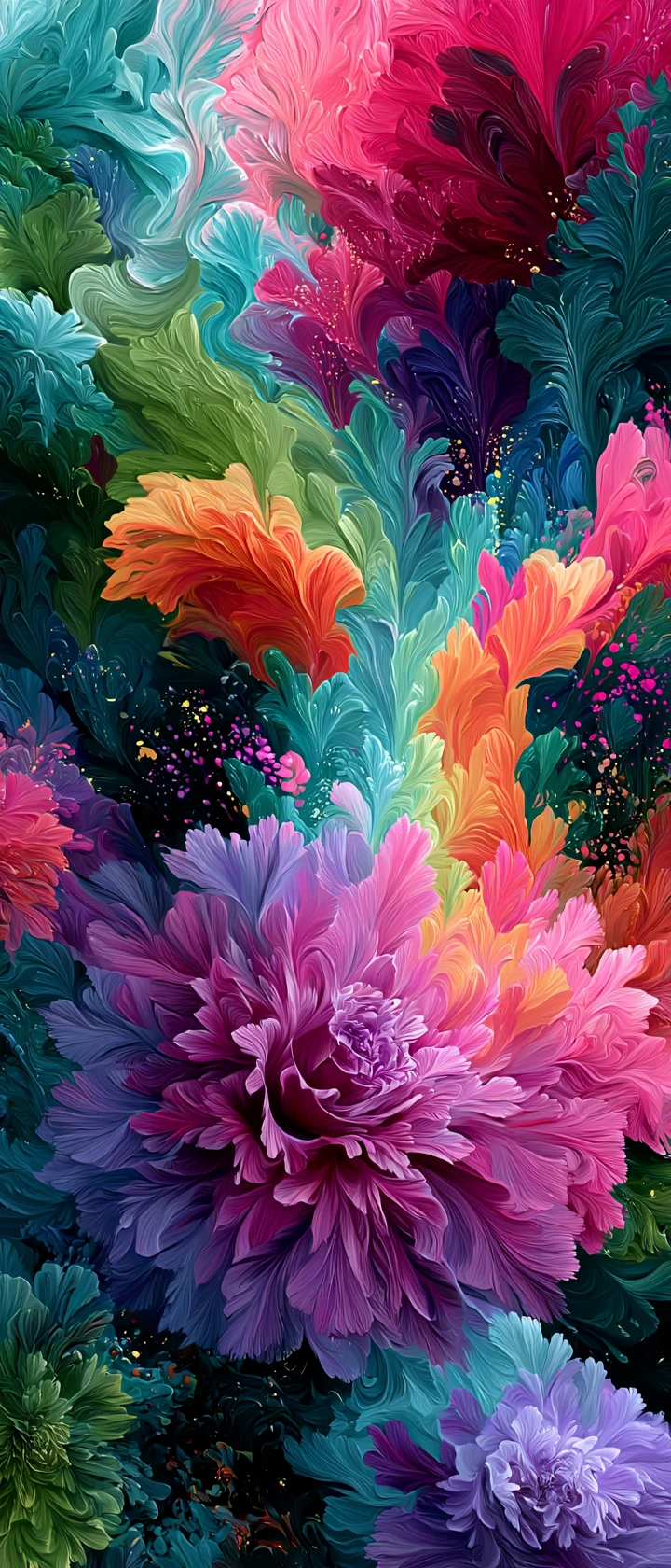 Ondas sonoras abstratas desabrochando em formas florais surreais