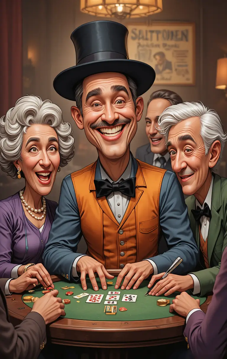Elderly friends playing a board game around a lively table