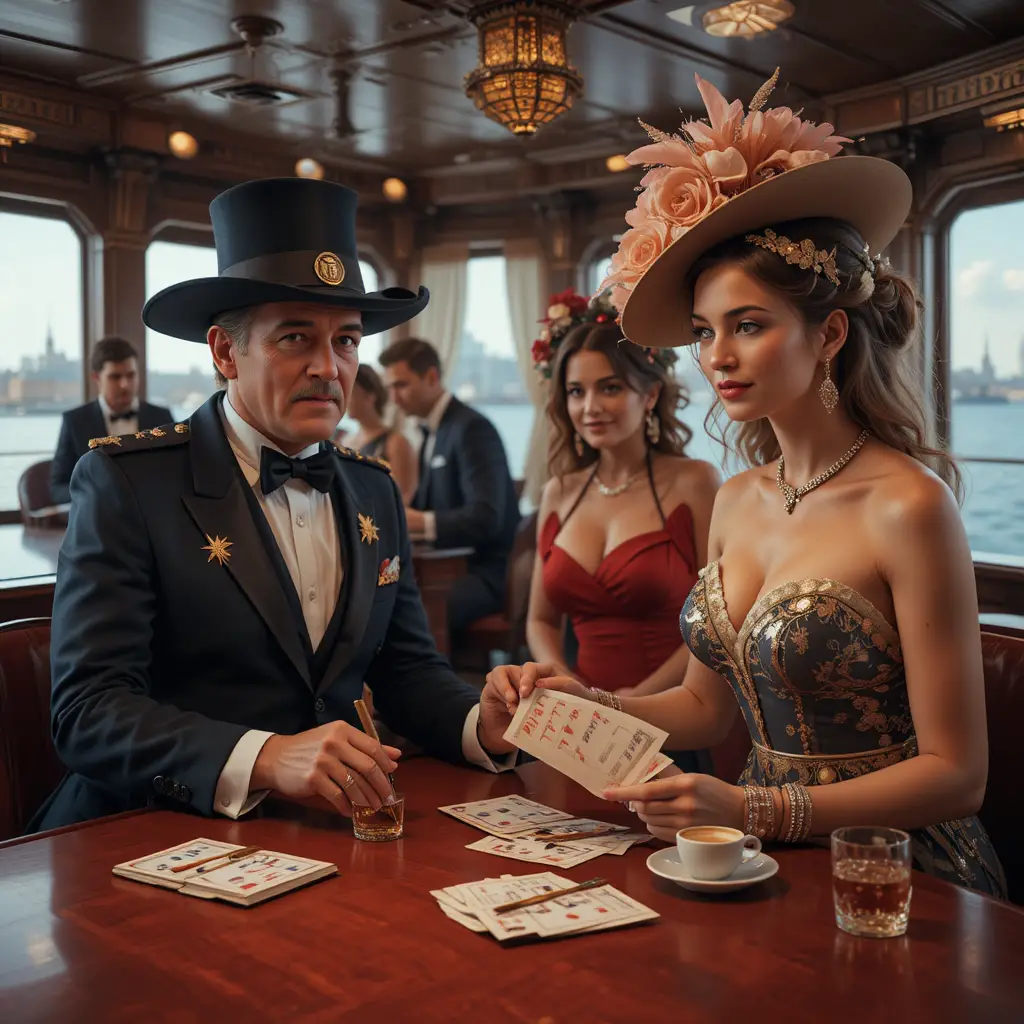 Passagers s’enregistrant auprès du capitaine avant de quitter le port