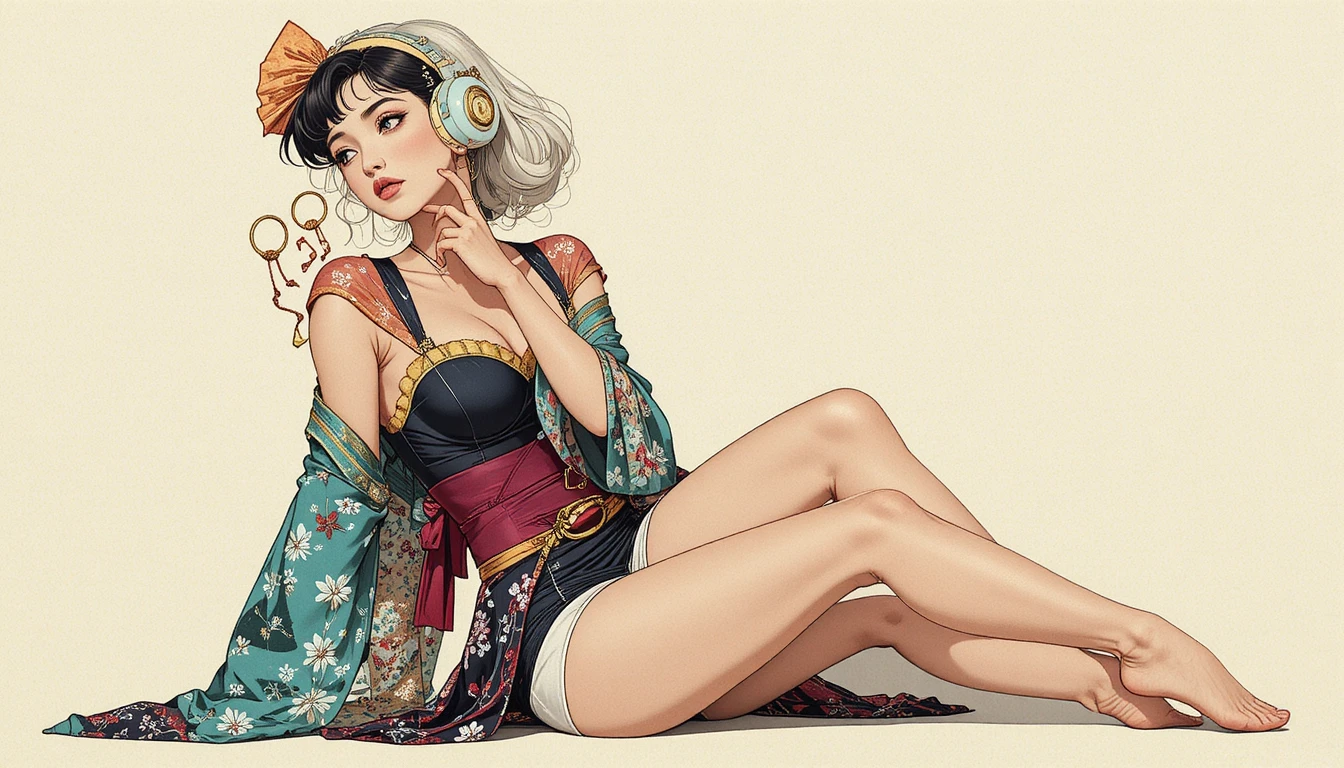 Mulher pin-up glamorosa de lingerie vermelha sentada com confiança