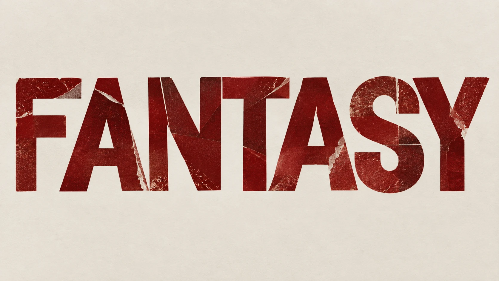 Palavra Fantasy em tipografia maiúscula em negrito sobre fundo neutro