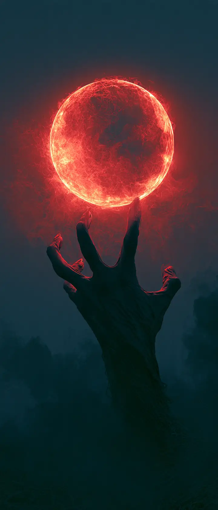 光り輝くエーテル球を引き裂く悪魔の爪