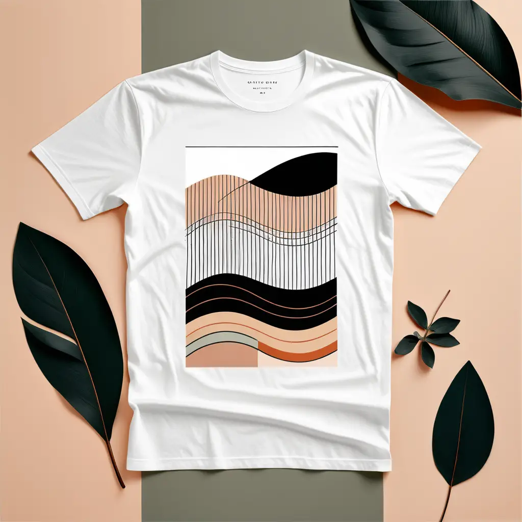 縦型ラグジュアリーTシャツ用のミニマル線画イラスト