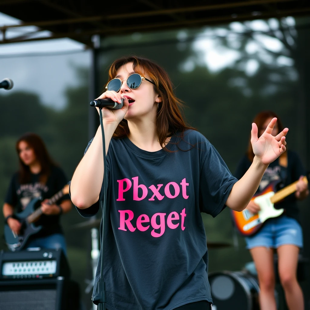 Band grunge tutta al femminile che suona dal vivo nel parco