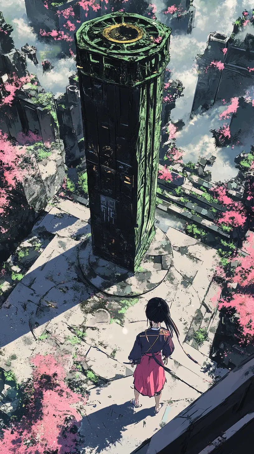 Ancient dead tree beside a small shrine in a crevice