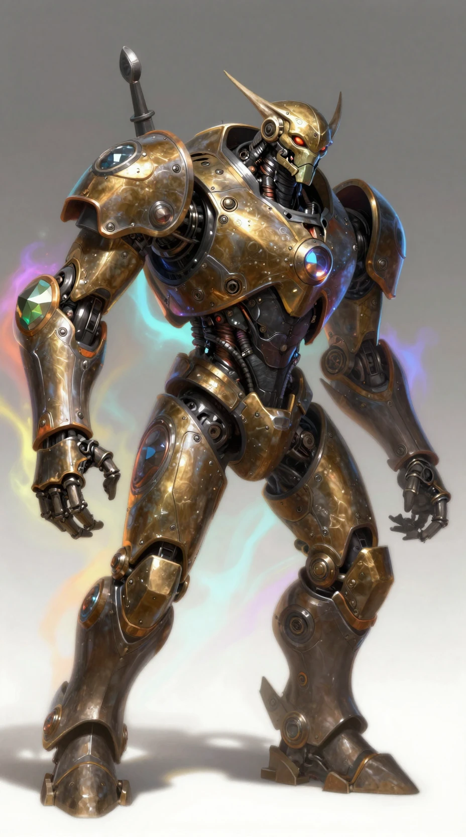 Técnico Goblin Pilotando um Gigante Autômato de Batalha de Aço