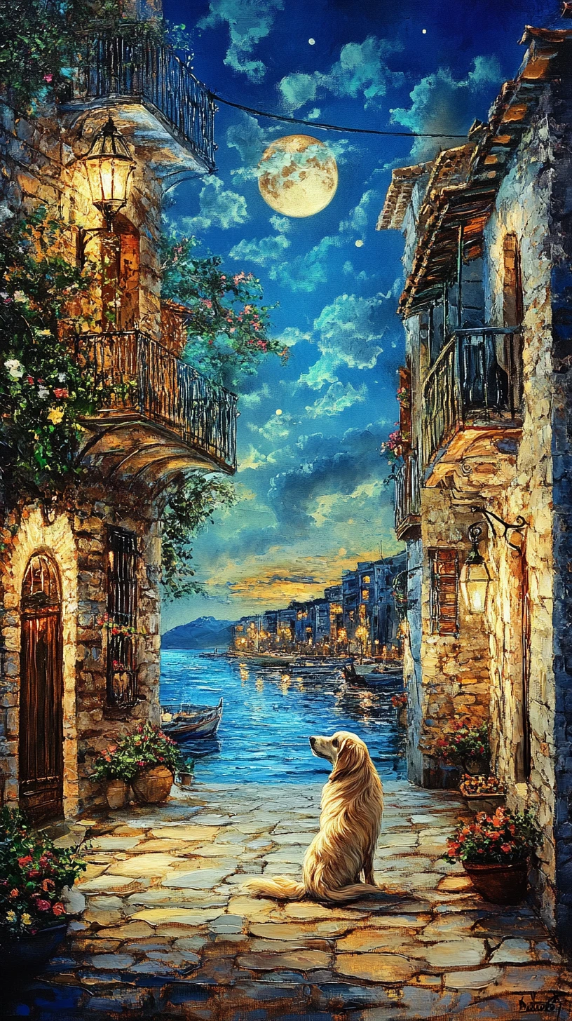 Arte de collie de vidro em fantasia numa rua tranquila do porto