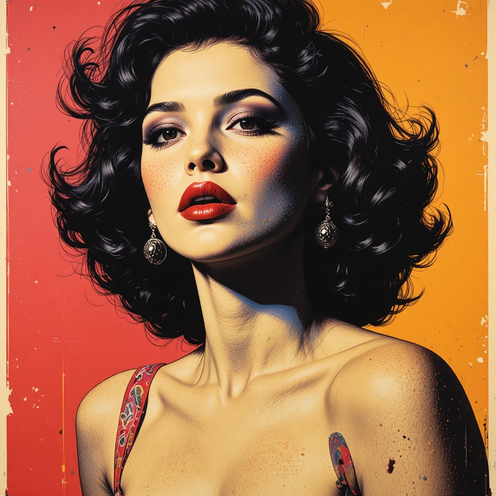 Retro pop art style poster inspired by Andy Warhol aesthetics
