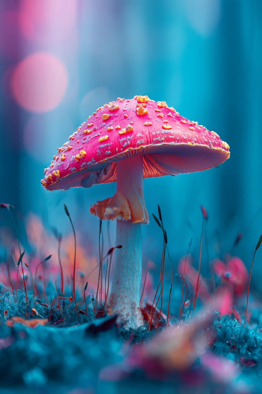 Paisagem de fantasia mágica e lúdica em cores pastéis vibrantes