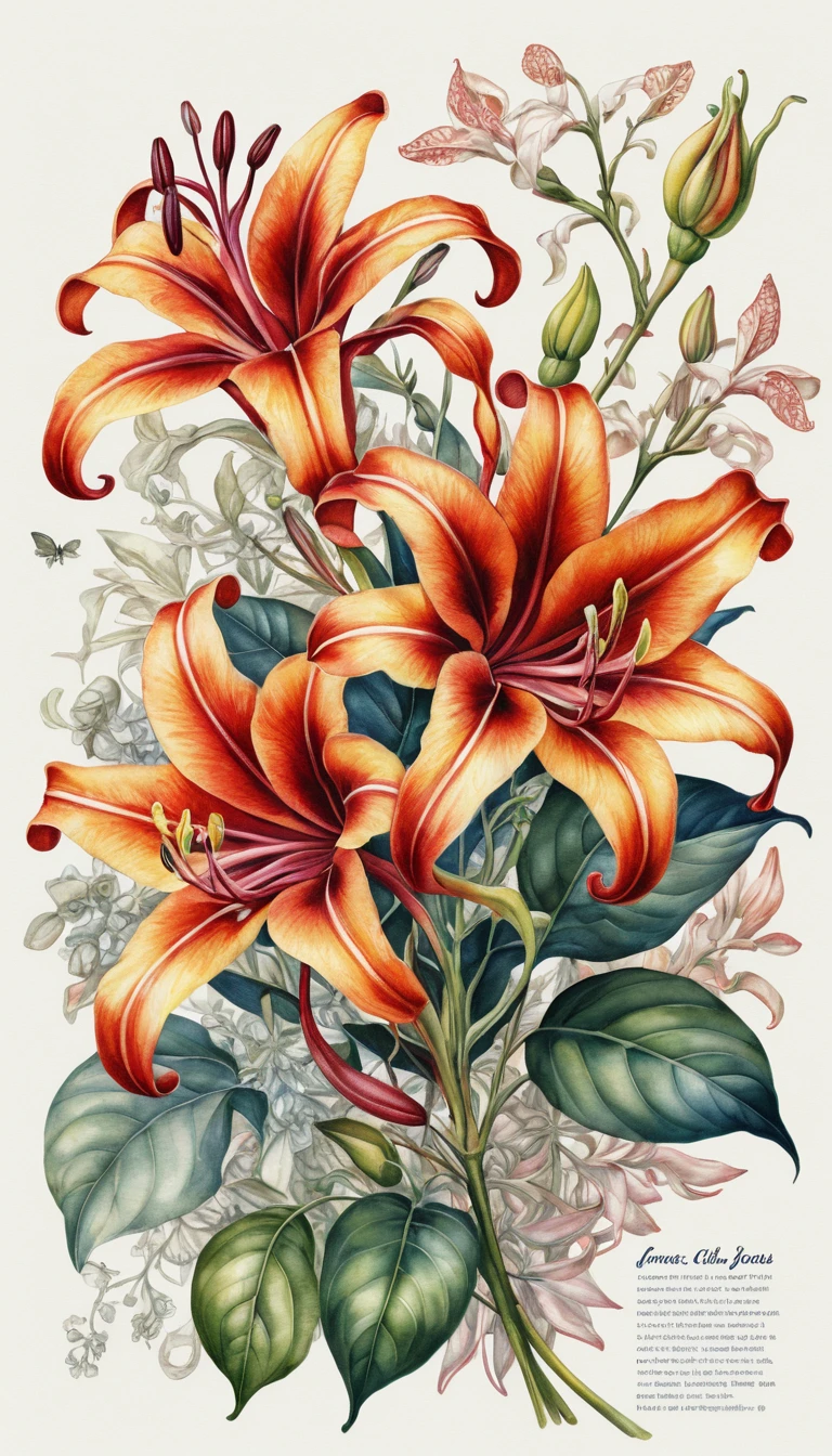 Ilustração de pôster floral em aquarela com design gráfico de flyer