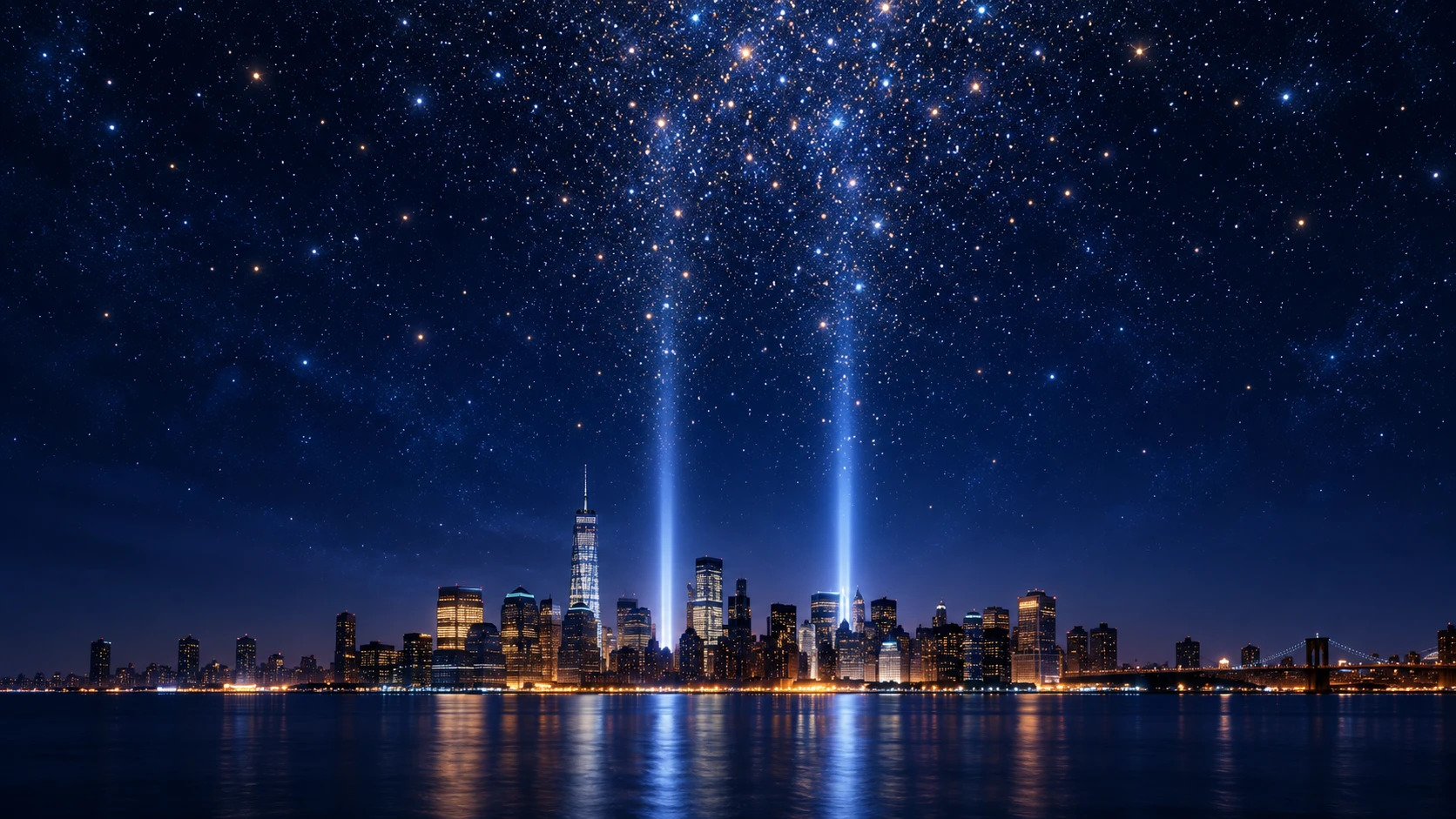 Ciel nocturne indigo au‑dessus de l’horizon paisible de Manhattan