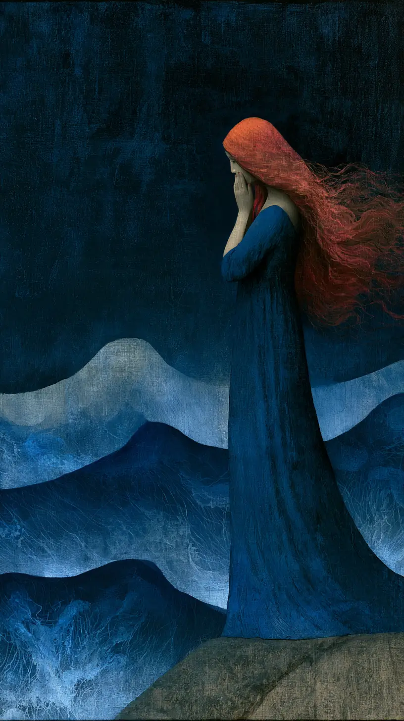 Mystical indigo ocean symbolizing the hidden depths of the soul
