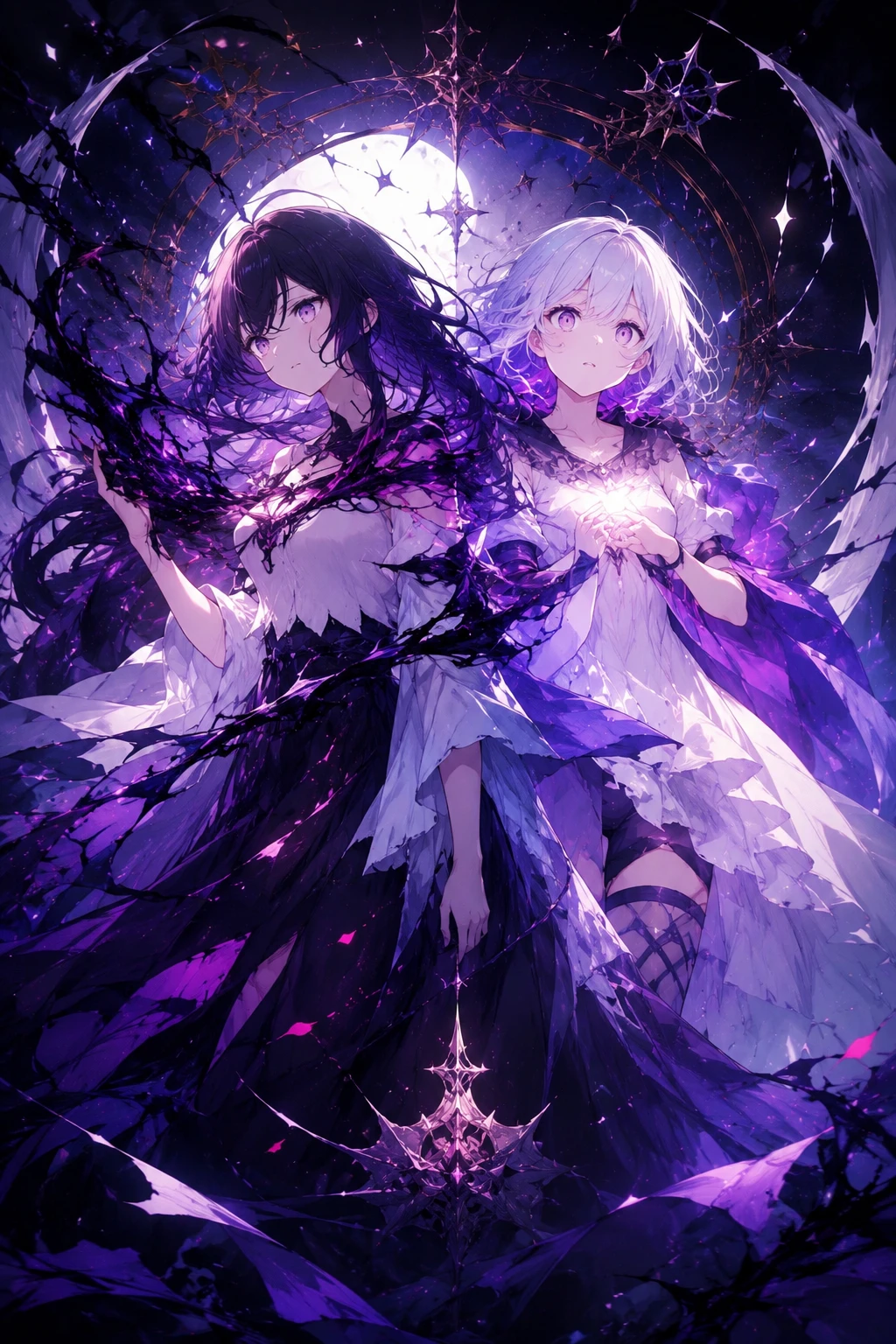 Mulher de anime de fantasia sombria em traje cerimonial