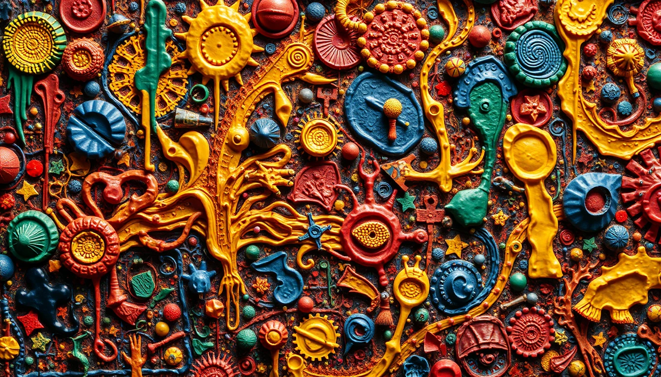 Formas Orgânicas Abstratas 3D Vibrantes em Composição Dinâmica