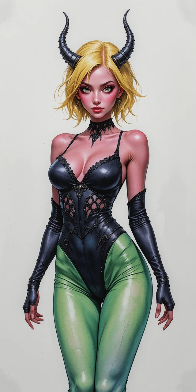 Femme démoniaque d’anime avec des ailes de chauve-souris en lingerie de dentelle