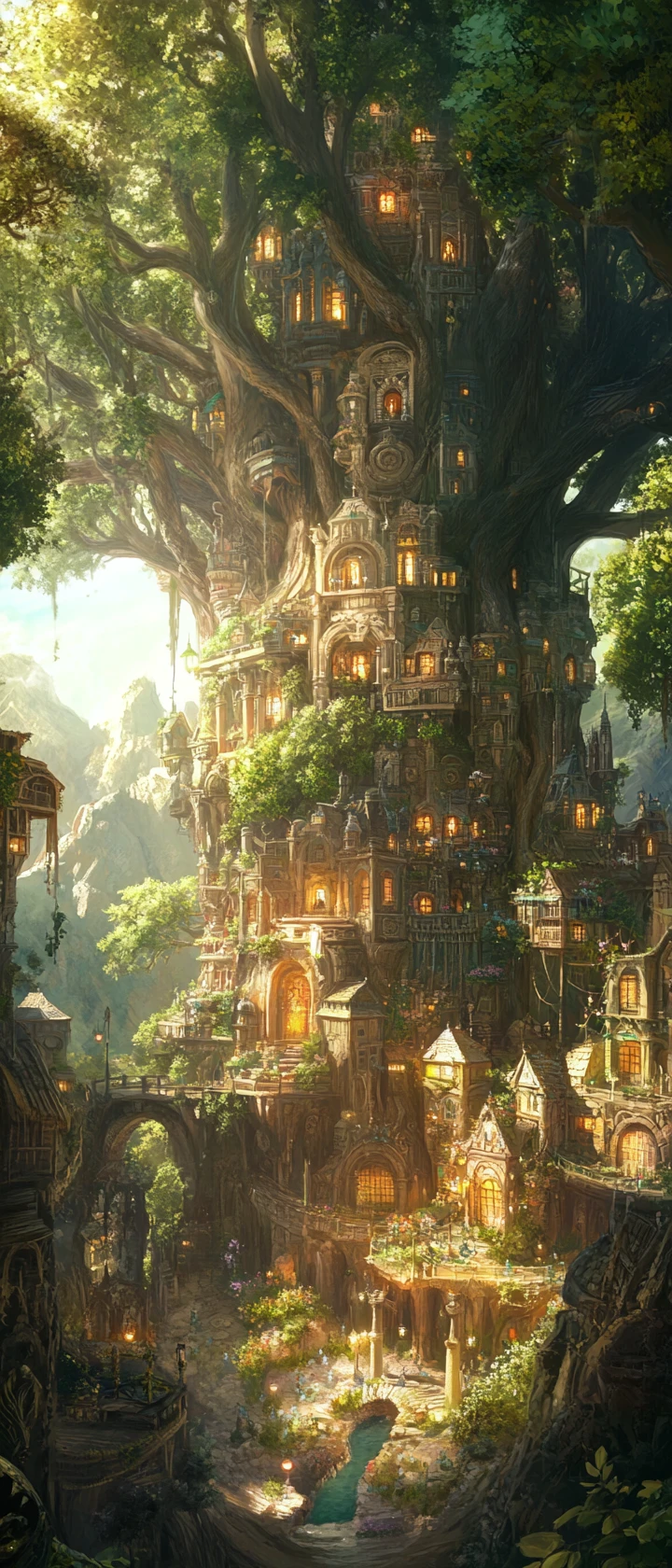 巨大神木中空內的奇幻童話城市