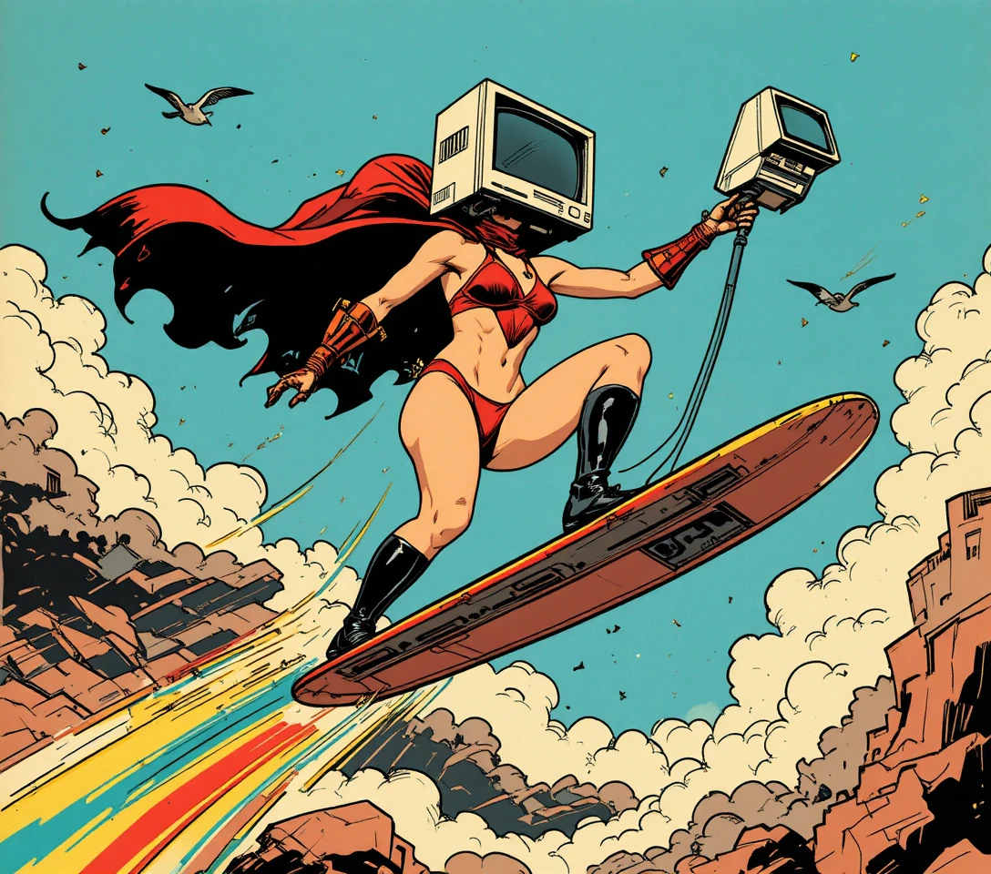 Fille style comics rétro en pose bikini sexy
