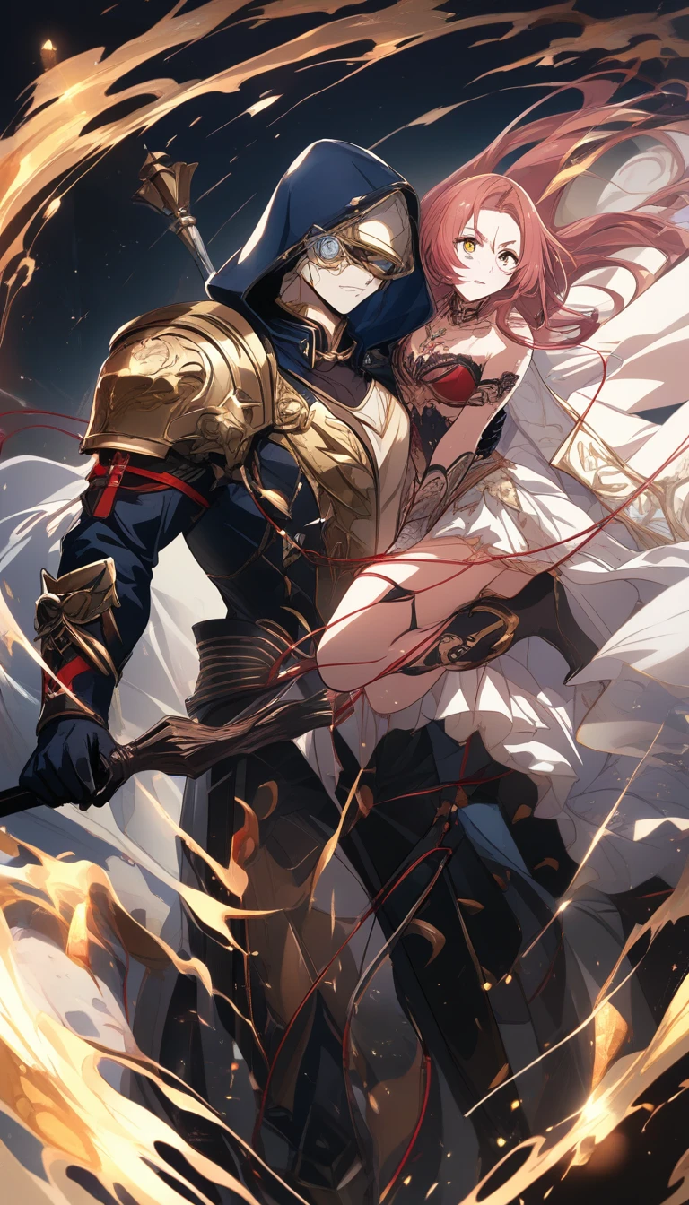 Anime girl warrior with ornate hammer on her shoulder