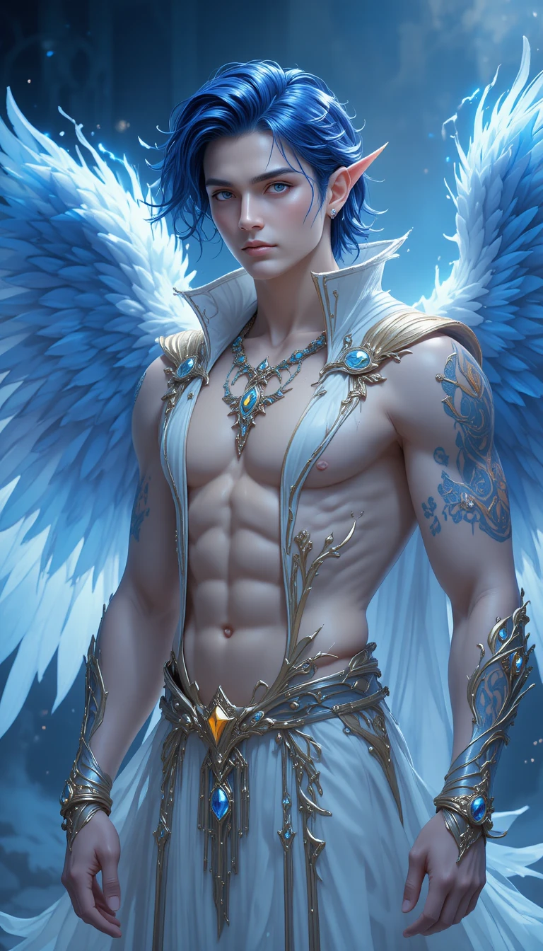 神聖なアニメの翼を持つ雷鳳凰ハイブリッドの男