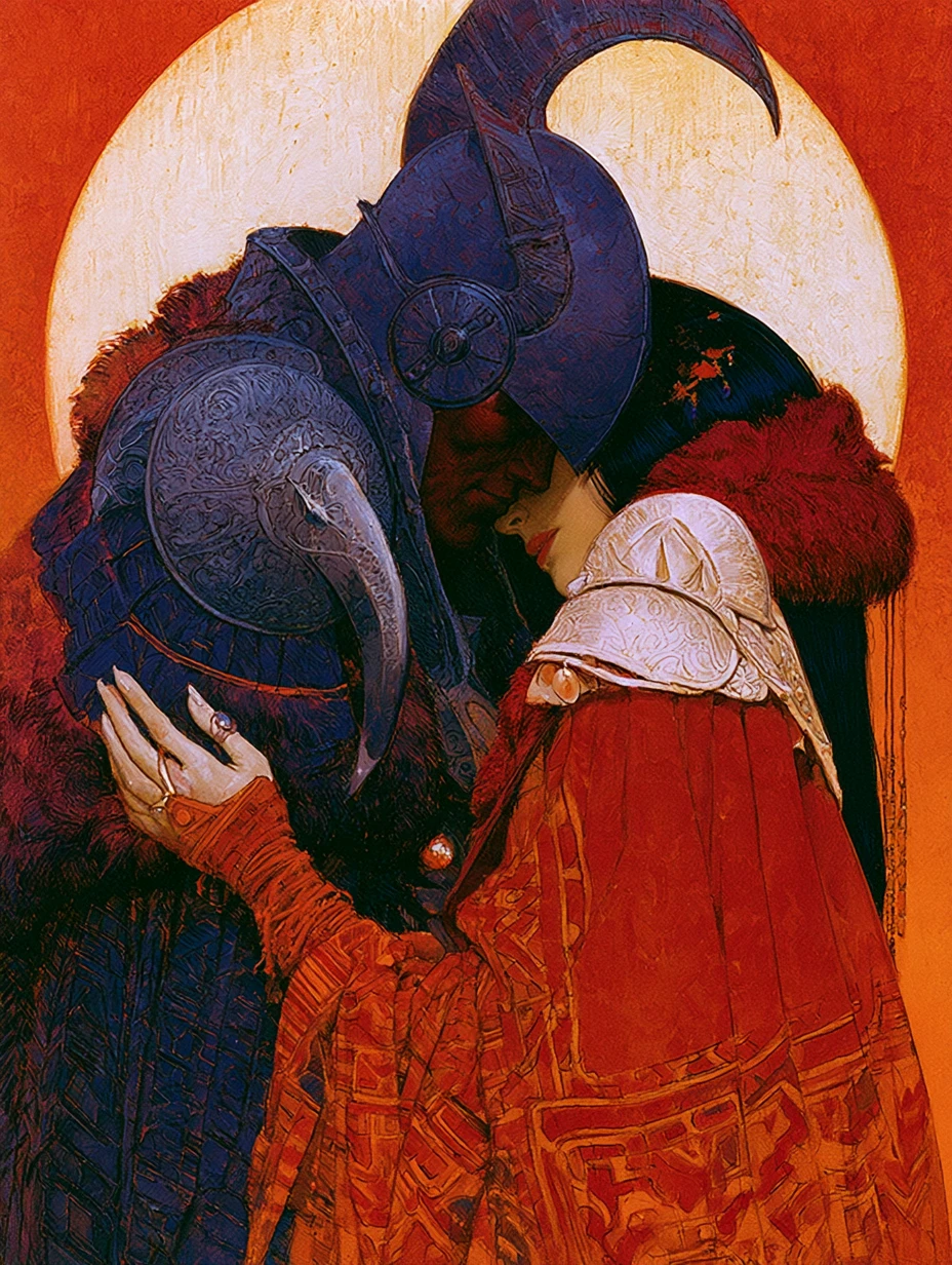 Princesa guerreira e lorde das trevas em romance sci-fi surreal