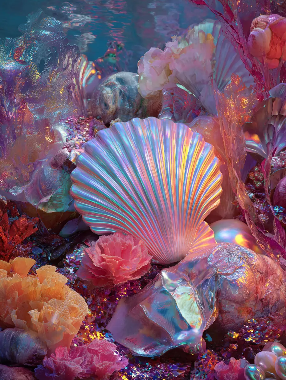 充滿異國海洋生物的繽紛水下場景