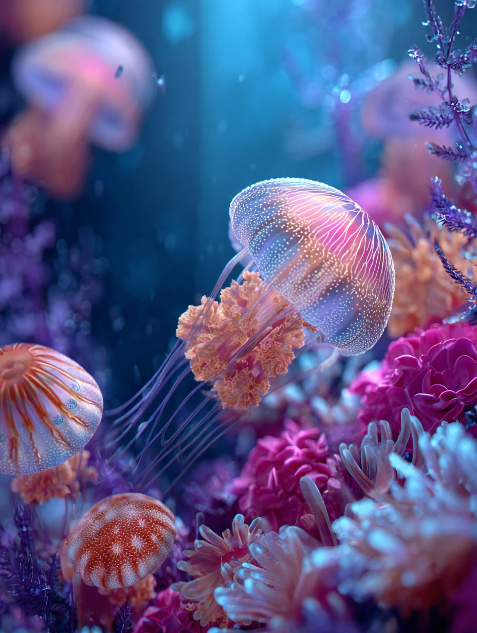 Vida marinha exótica e colorida em um vibrante mundo subaquático