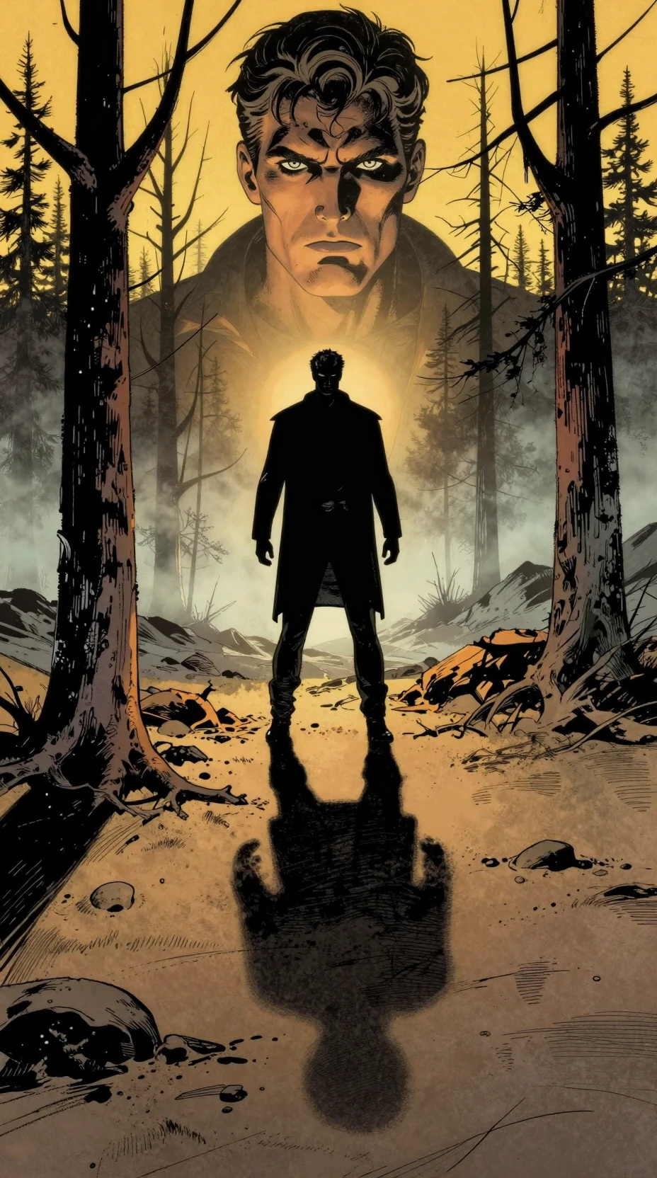 Scontro Vintage di Supereroi su Copertina di Fumetto Retrò