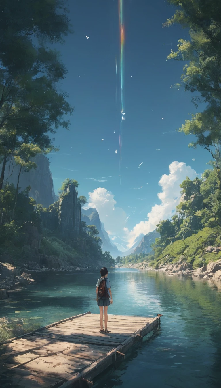 Viaggio Fiabesco Lungo un Fiume di Cristallo in una Terra Fantastica Bianca