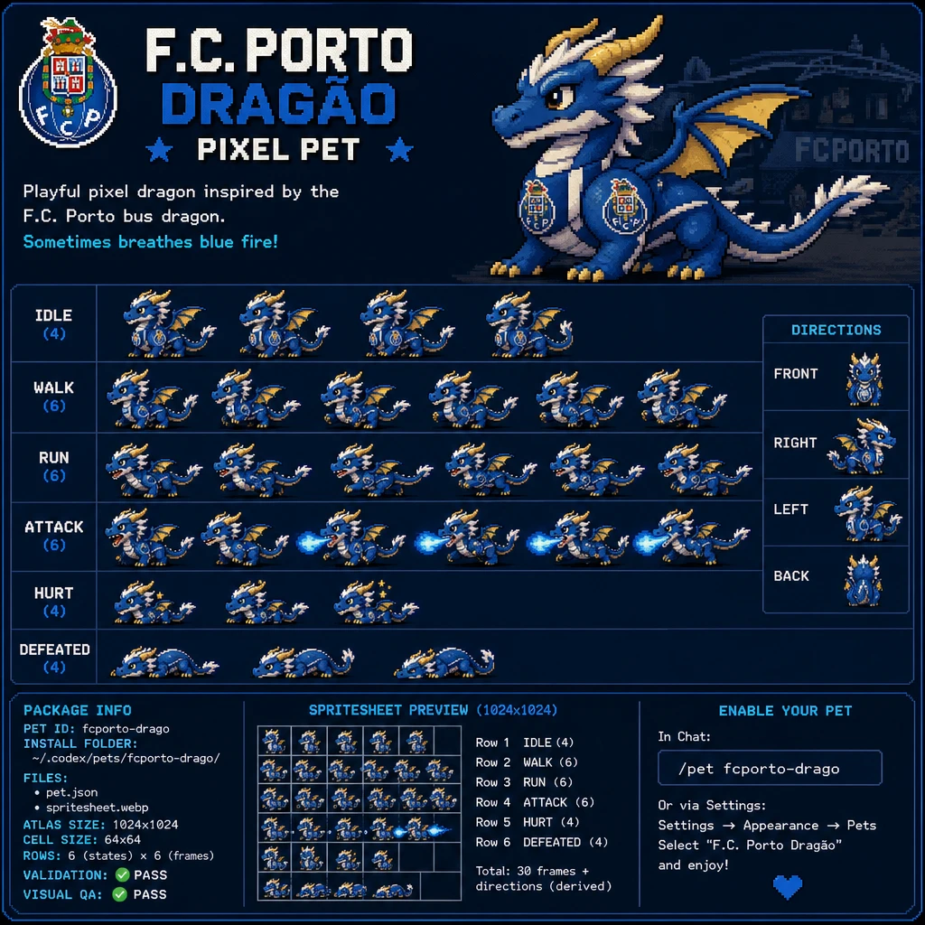 Dragão em pixel art divertido inspirado em mascote de futebol