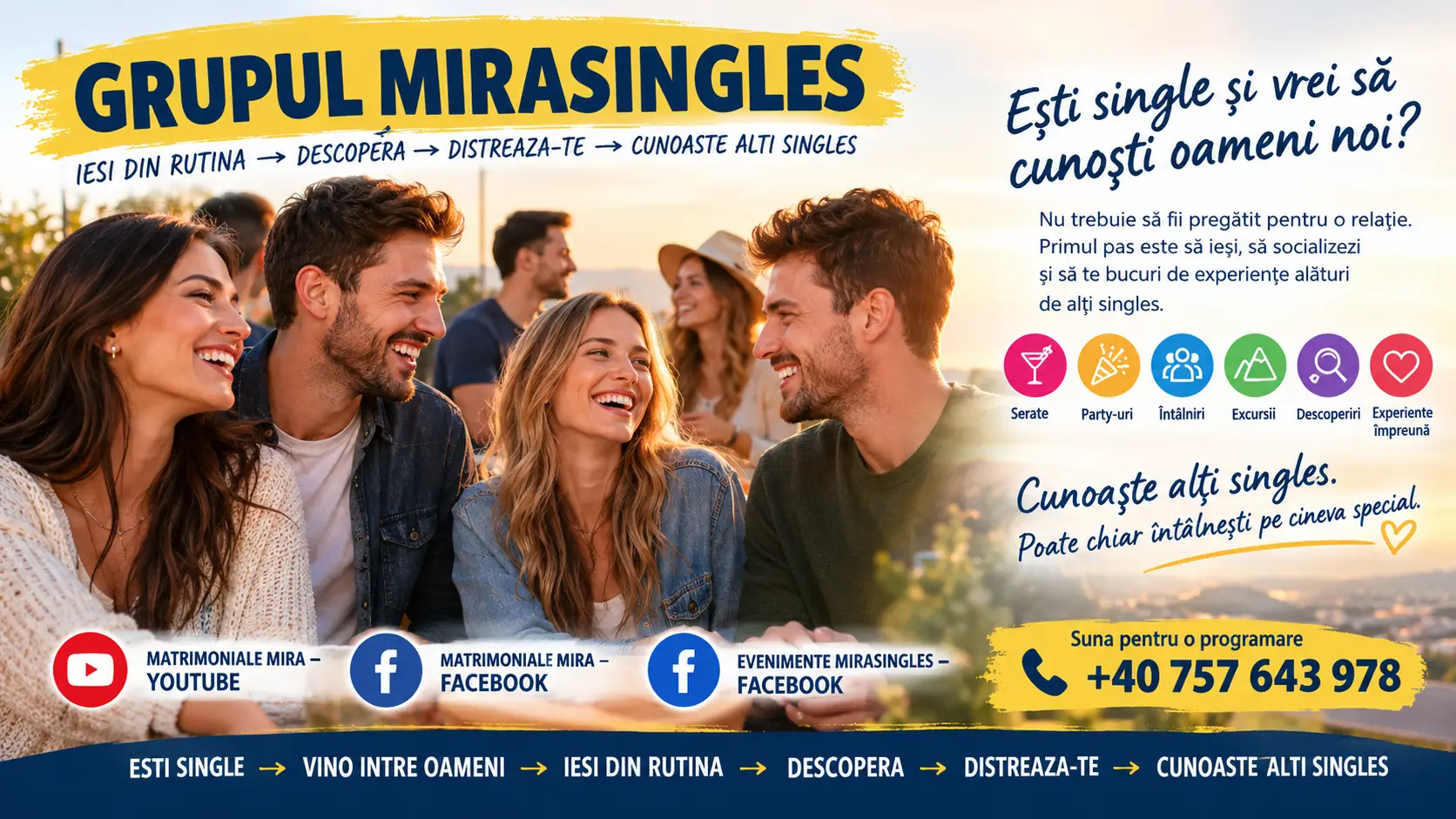 Une invitation roumaine encourage les célibataires à créer des liens lors d’événements sociaux et d’expériences partagées