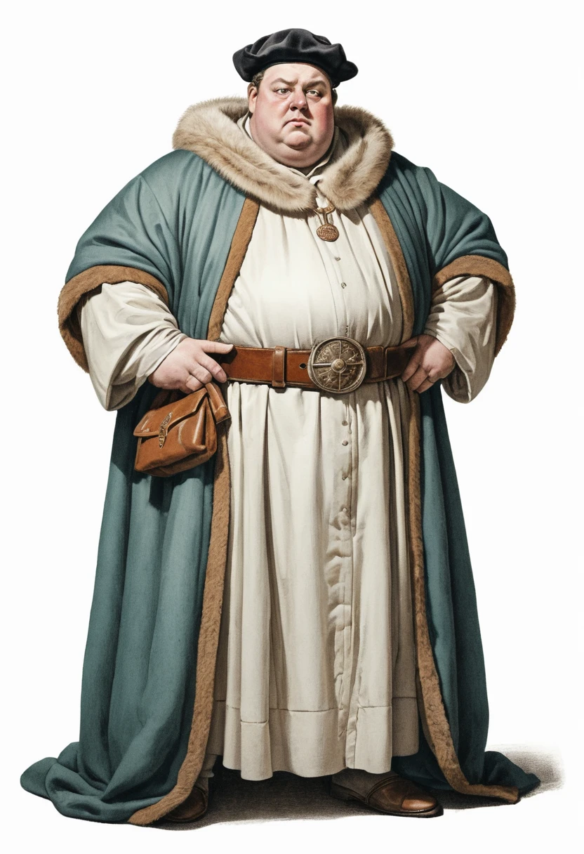 A medieval magistrate stands sternly in a fur-trimmed robe