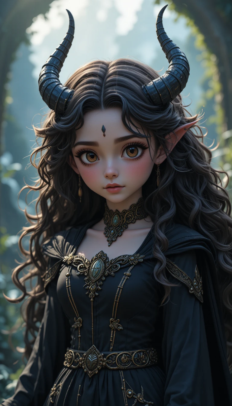 Uma garota de fantasia de onze anos com herança demoníaca e de fada sombria