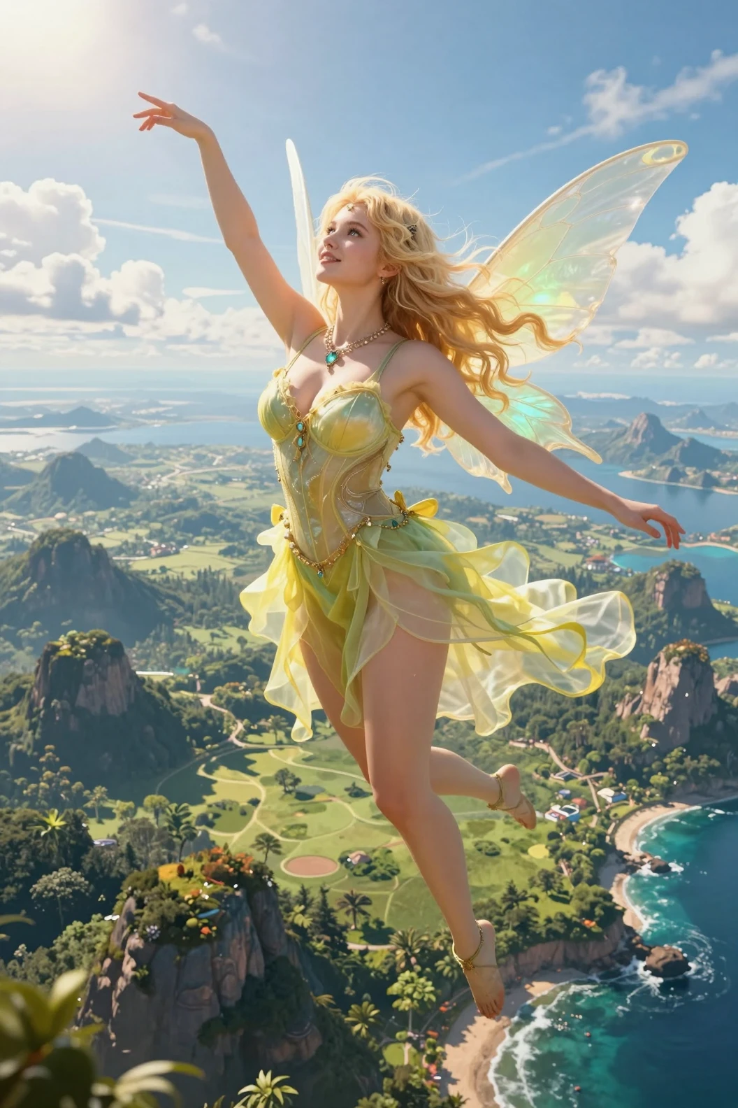 A vast fantasy island of forests and mountains surrounded by ocean