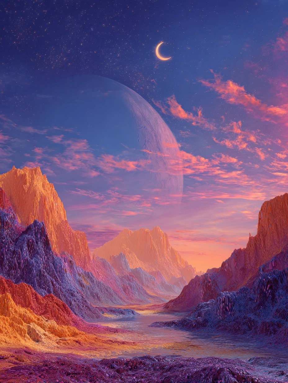 夢幻般的火星景觀，描繪宜居世界的火星