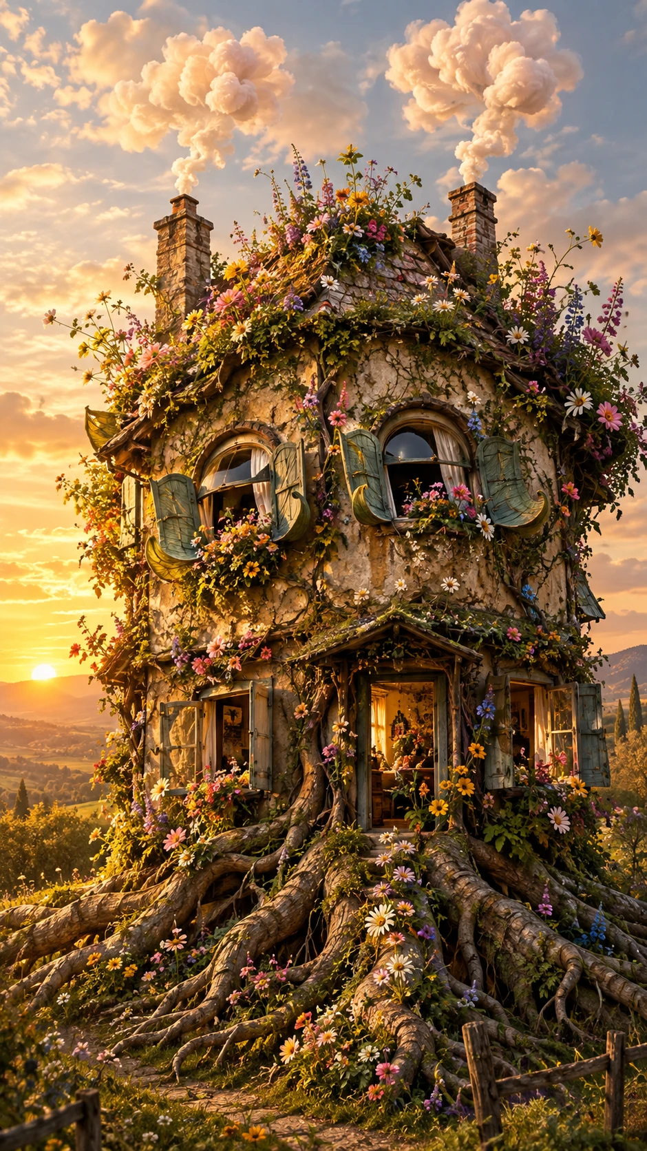 Ein verwittertes Landhaus schlägt Wurzeln und erblüht zu einem Garten