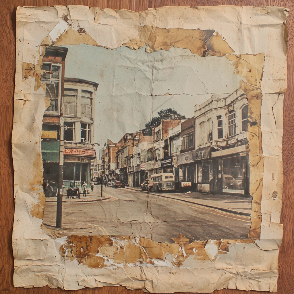 A Vintage Amateur Photograph Captures a British Postwar Street Scene