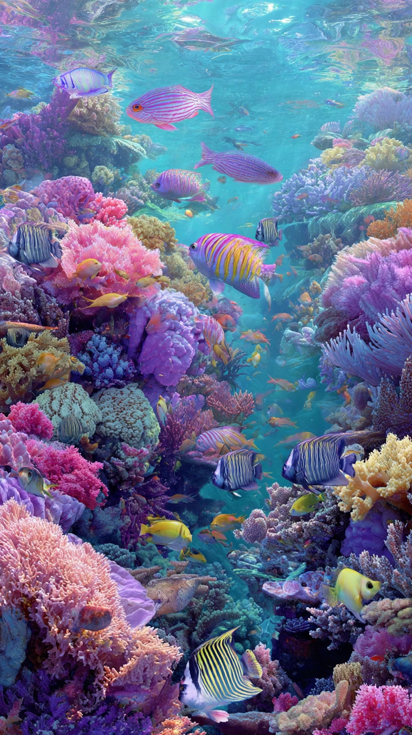 Un mondo sottomarino ricco di vita marina esotica e colorata