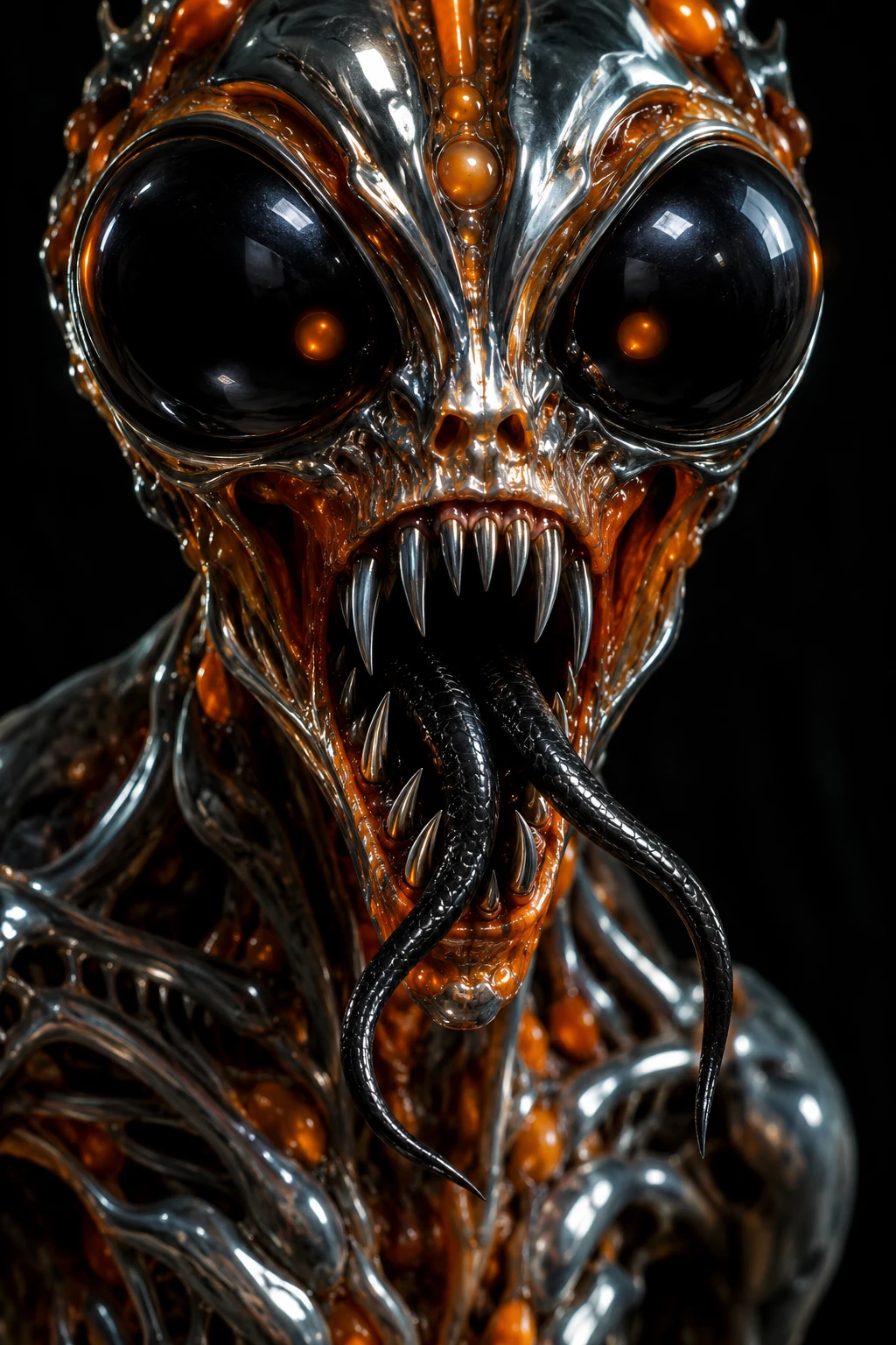 擁有巨大黑眼睛與蛇形舌頭的恐怖外星生物